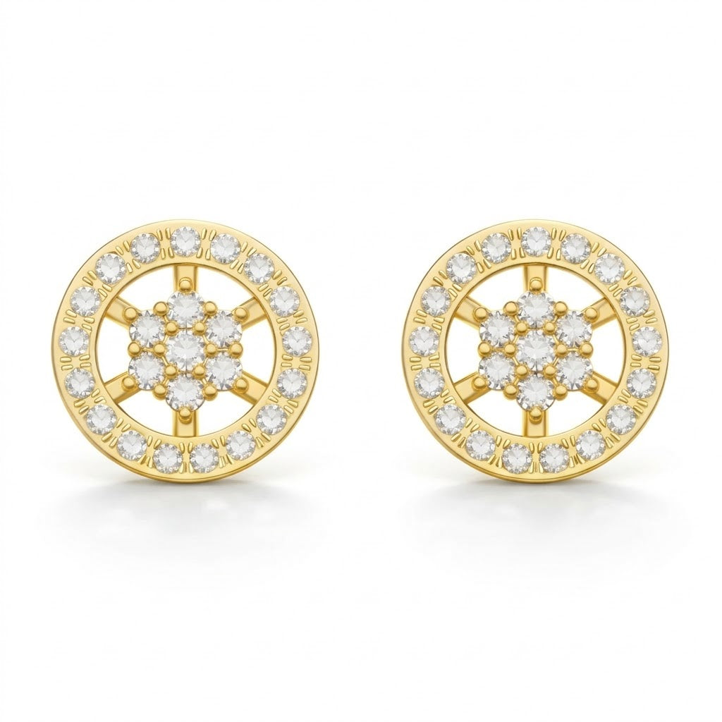 Gold Circular Diamond Earring
