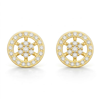 Gold Circular Diamond Earring