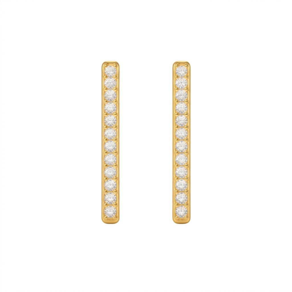 Sleek Bar Line Diamond Earring