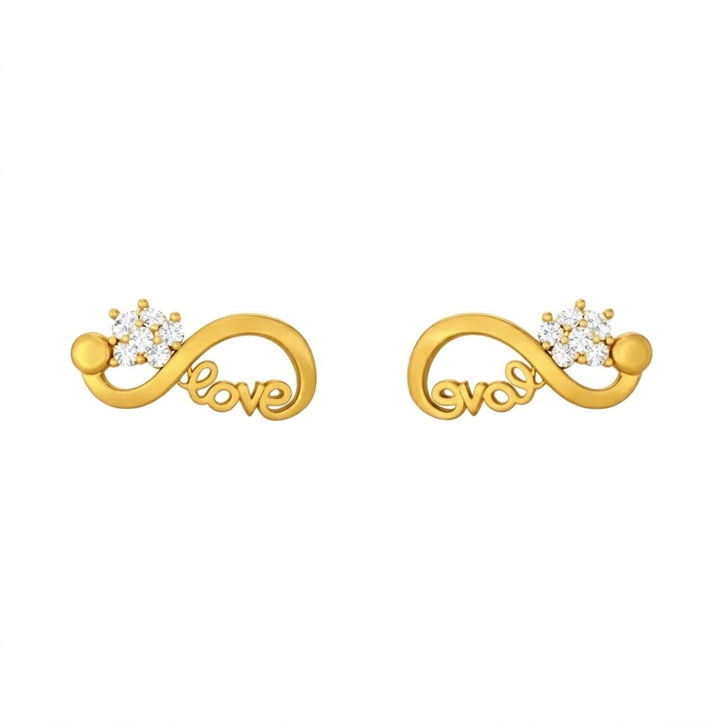 Infinity Love Script Diamond Earring