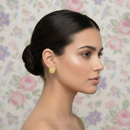 Gold Teddy Diamond Earring