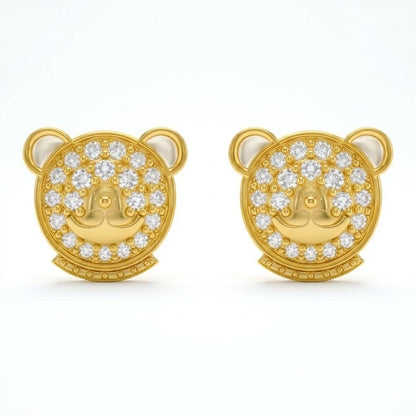 Gold Teddy Diamond Earring