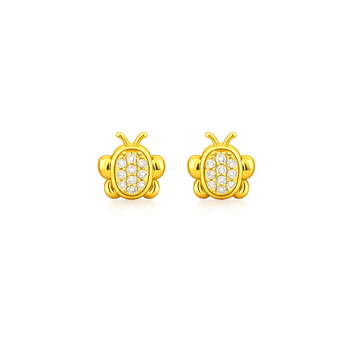 Ladybug Diamond Gold Earrings