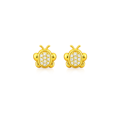Ladybug Diamond Gold Earrings