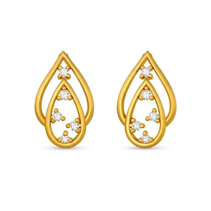 Double Teardrop Bloom Diamond Earring
