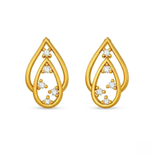 Double Teardrop Bloom Diamond Earring