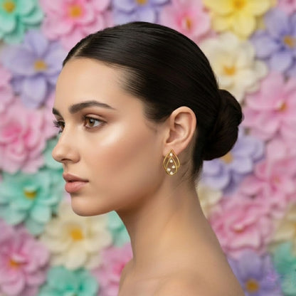 Double Teardrop Bloom Diamond Earring