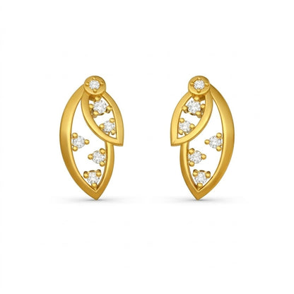 Twin Leaf Diamond Earring