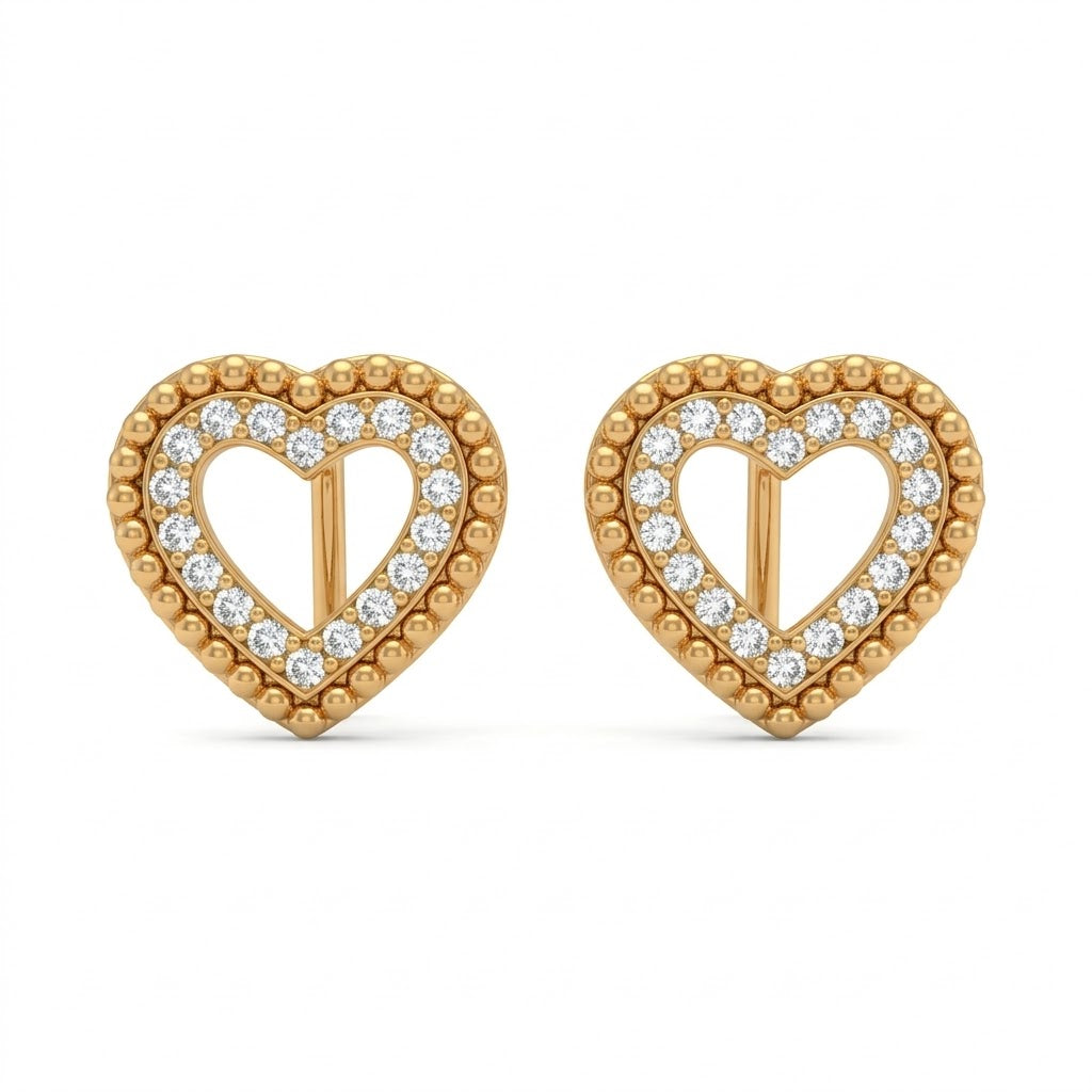 Romantic Heart Embrace Earring