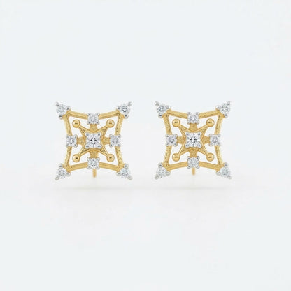 Square Star Diamond Earrings