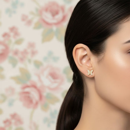 Butterfly Freedom Diamond Gold Earrings