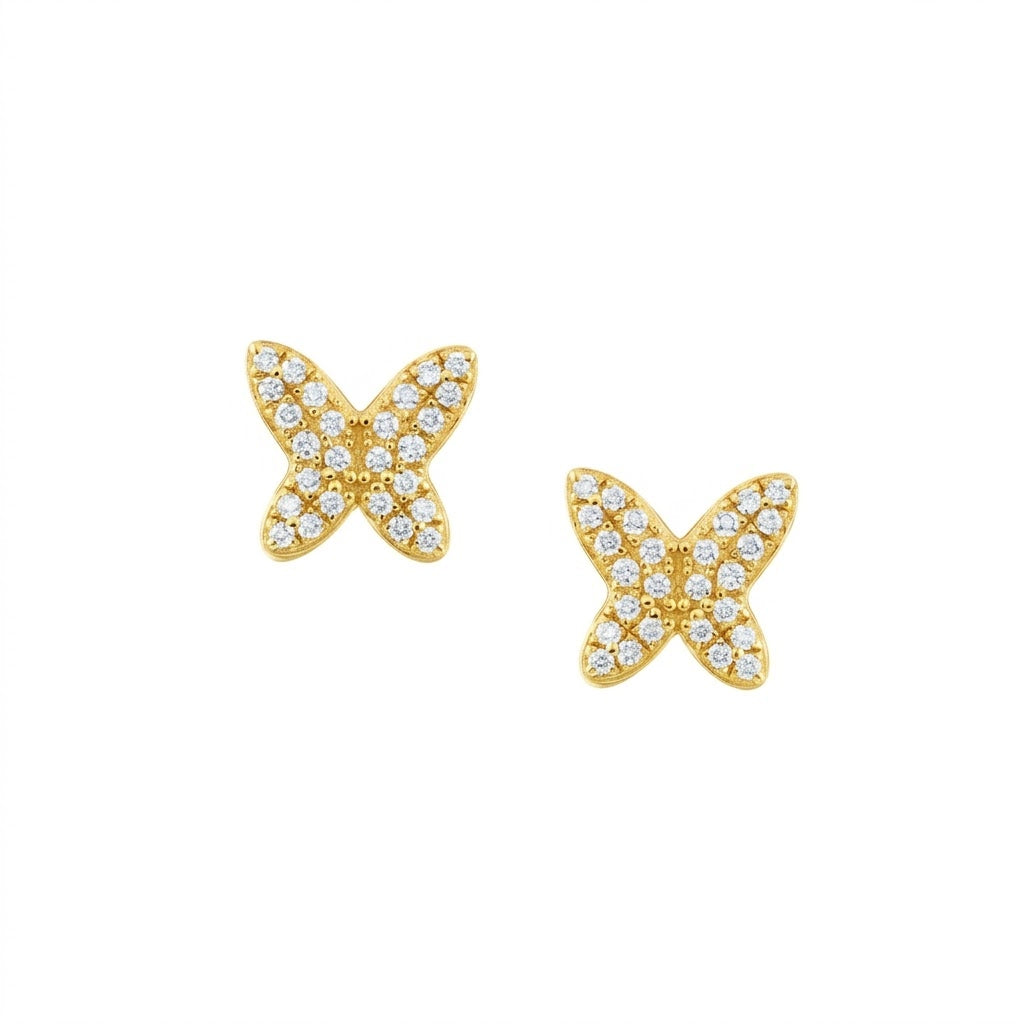 Butterfly Freedom Diamond Gold Earrings