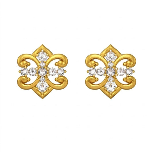 Ornate Quatrefoil Floral Earring