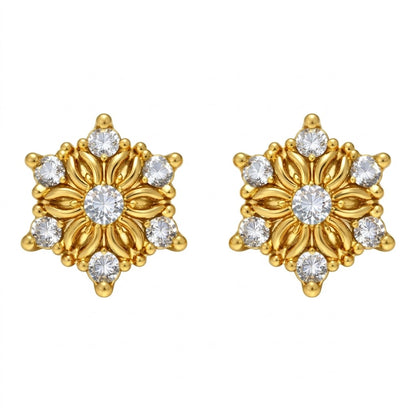 Sunflower Radiance Cluster Diamond Gold Earrings