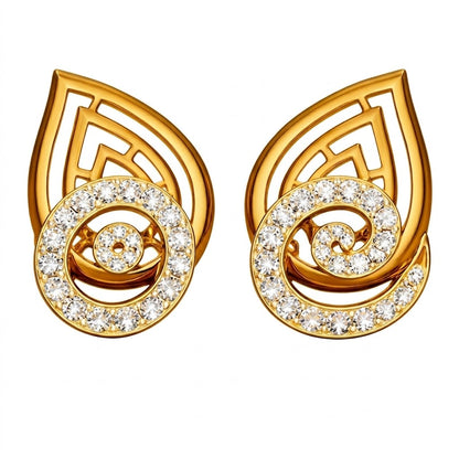Gold Swirl Diamond Earring
