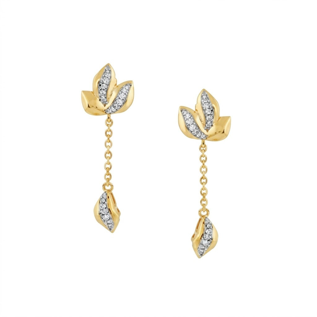 Gold Leaf Drop Earring