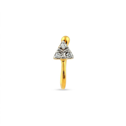 Minimal Triangle Spark Diamond Gold Nose Pin
