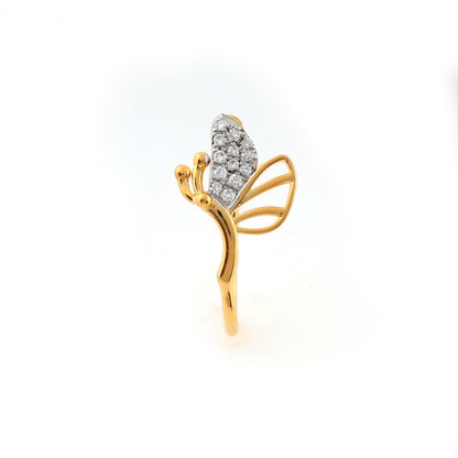 Butterfly Wing Diamond Gold Nose Pin