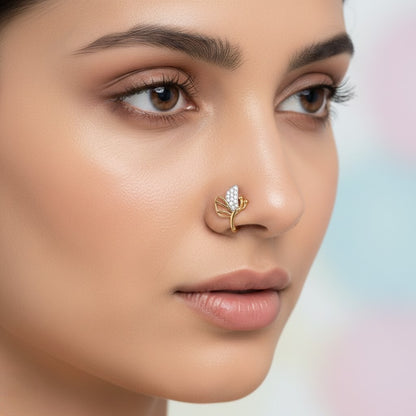Butterfly Wing Diamond Gold Nose Pin