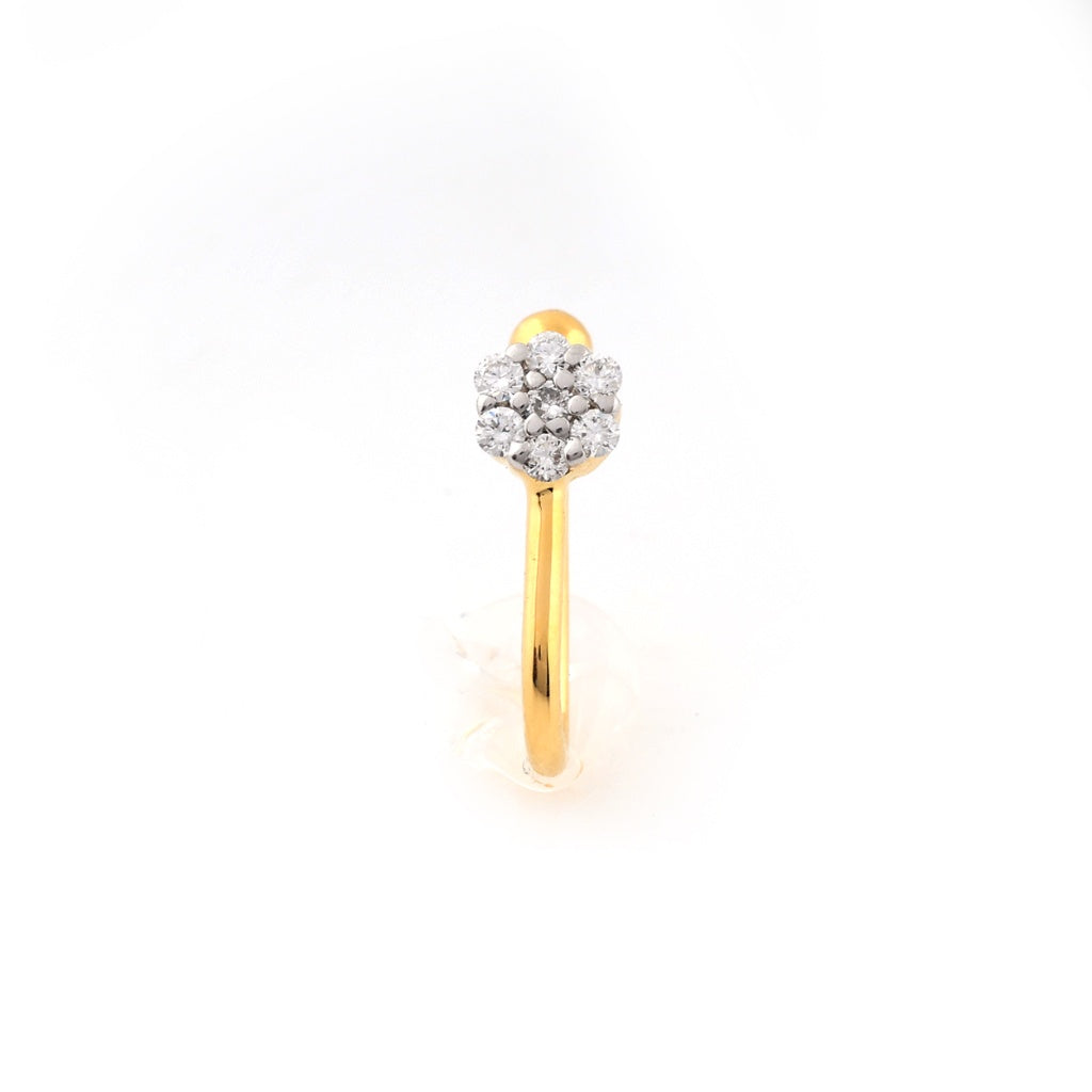 Elegant Floral Cluster Sparkle Diamond Gold Nose Pin