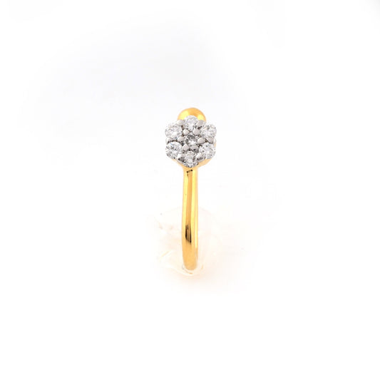 Elegant Floral Cluster Sparkle Diamond Gold Nose Pin