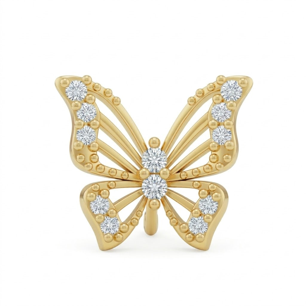Butterfly Glide Sparkle Nose Pin