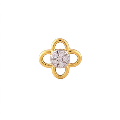 Open Petal Floral Diamond Gold Nose Pin