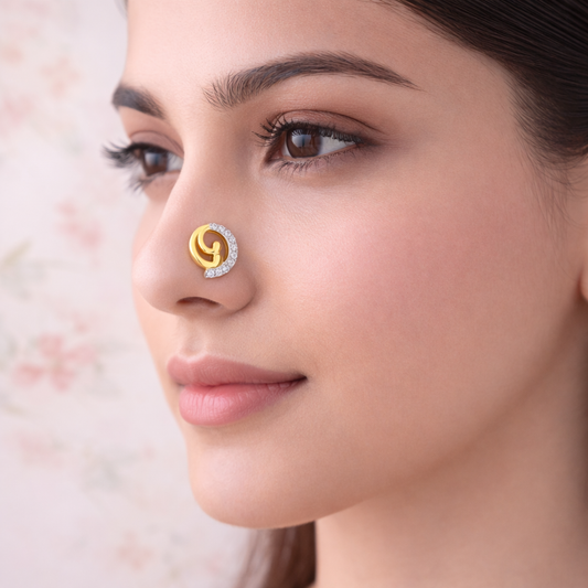 Elegant Swirl Design Nose Pin