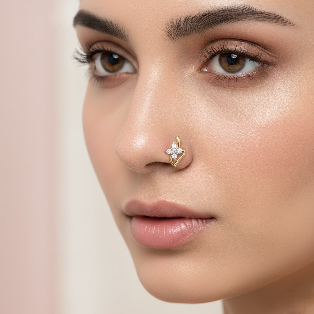 Grace Curve Diamond Nose Pin