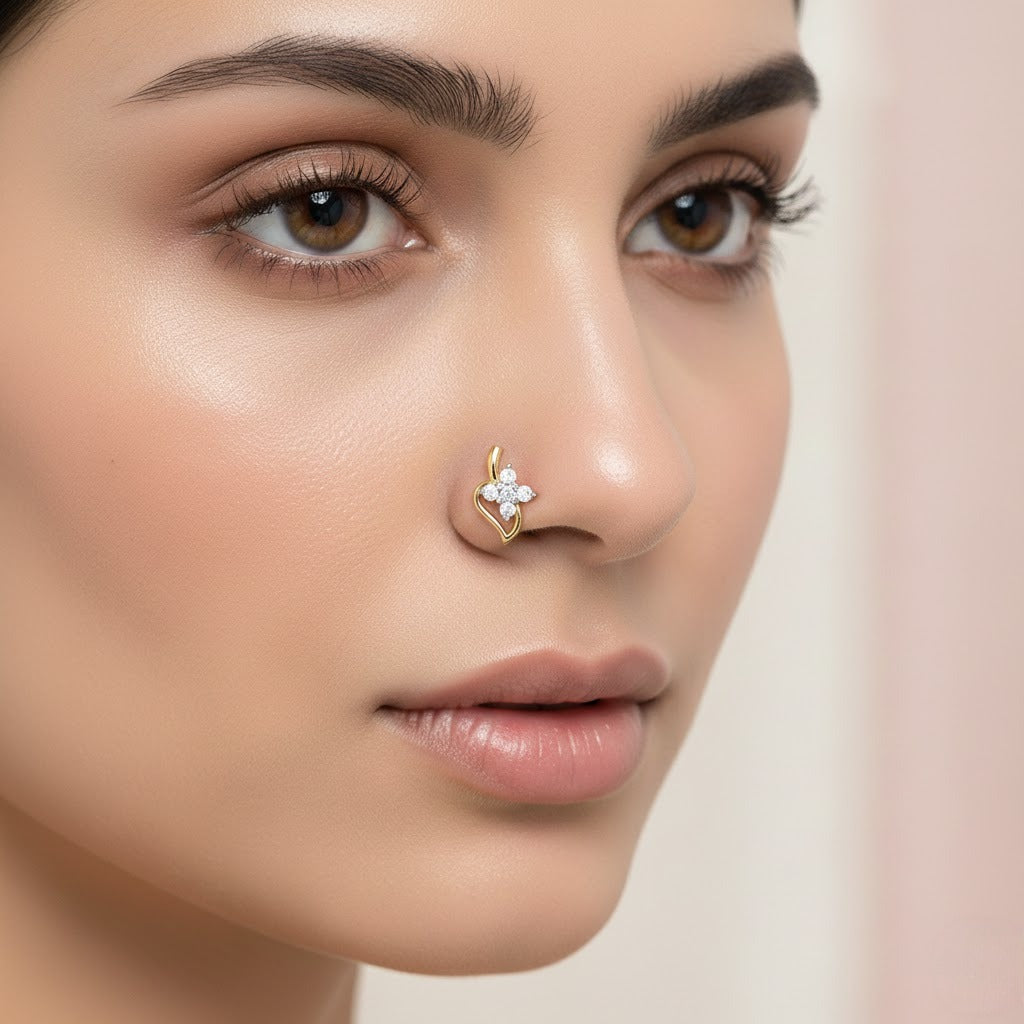 Grace Curve Diamond Nose Pin