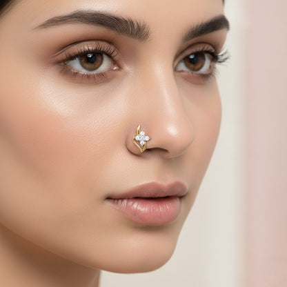 Grace Curve Diamond Nose Pin