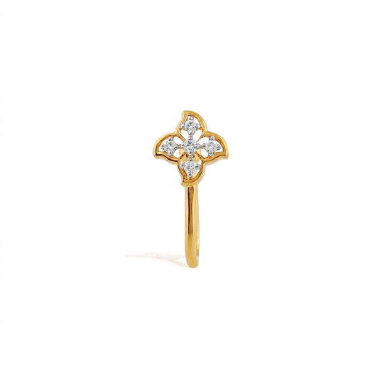 Petite Floral Diamond Nose Pin