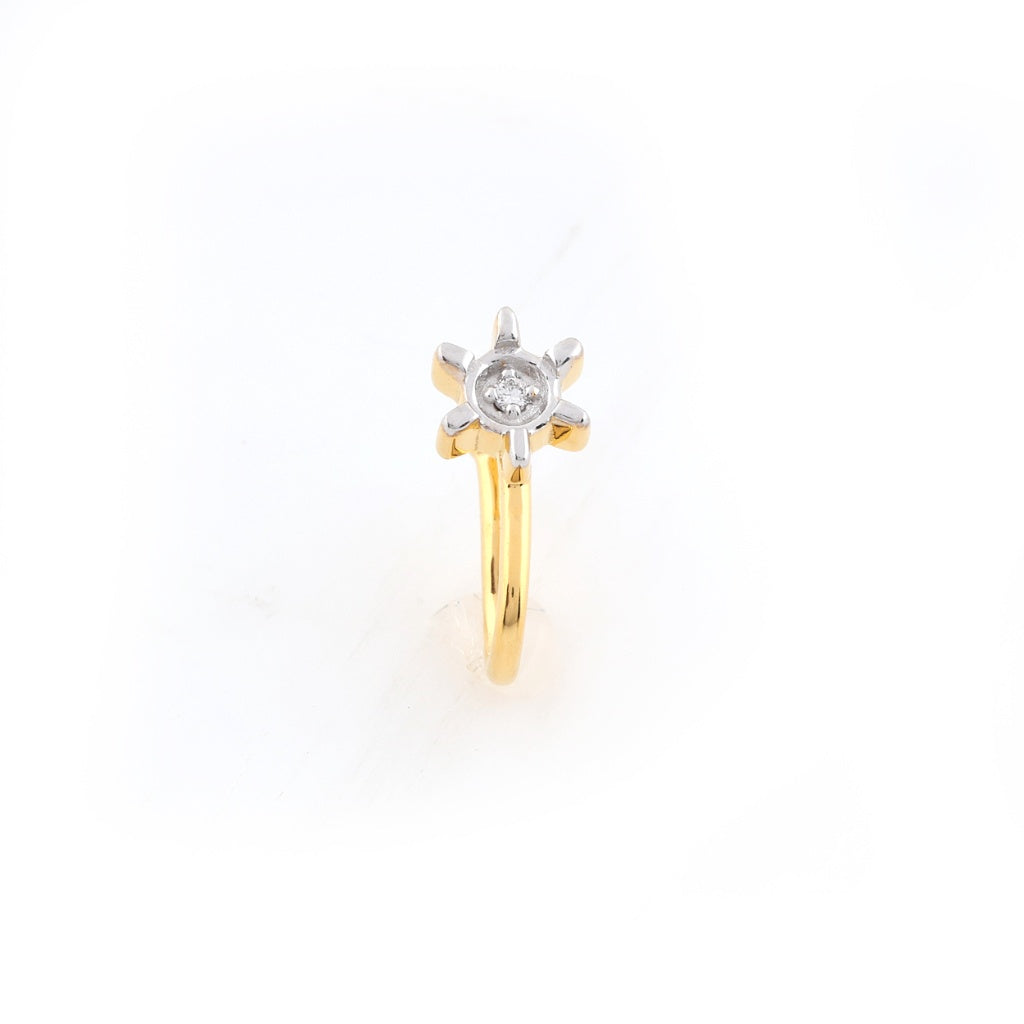 Sun Petal Shine 9K Diamond Gold Nose Pin