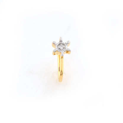 Sun Petal Shine 9K Diamond Gold Nose Pin