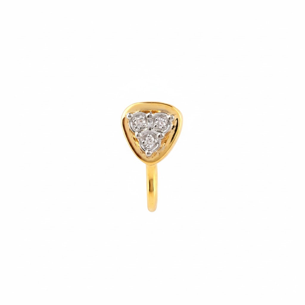 Trinity Spark Design Diamond Gold Nose Pin