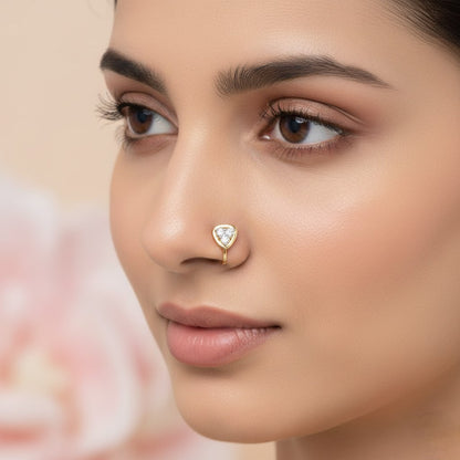 Trinity Spark Design Diamond Gold Nose Pin