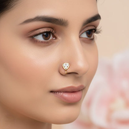 Trinity Spark Design Diamond Gold Nose Pin
