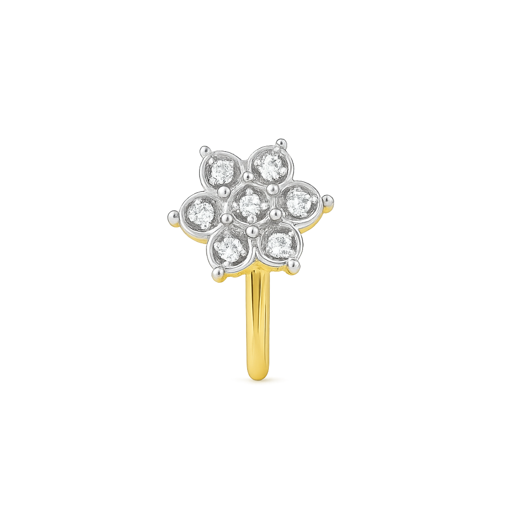 Floral Cluster Diamond Nose Pin