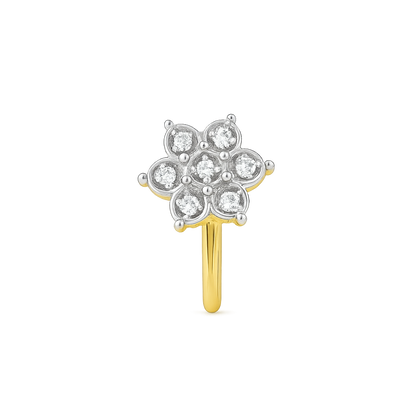 Floral Cluster Diamond Nose Pin
