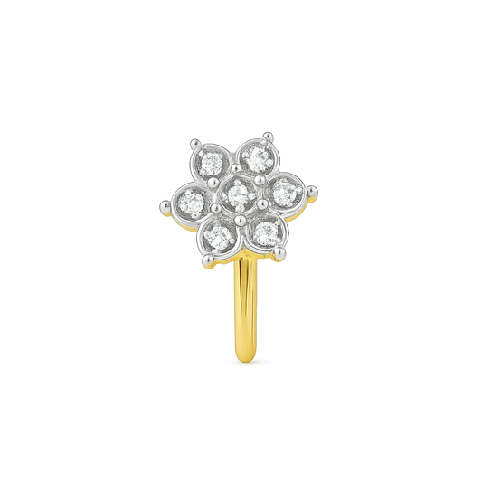 Floral Cluster Diamond Nose Pin