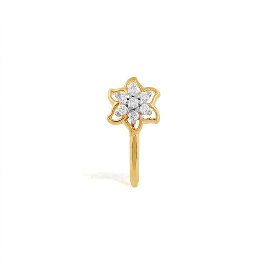 Floral Star Diamond Nose Pin