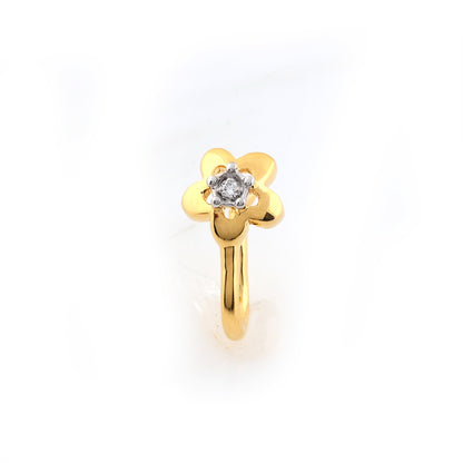Minimal Blossom Spark 9K Diamond Gold Nose Pin