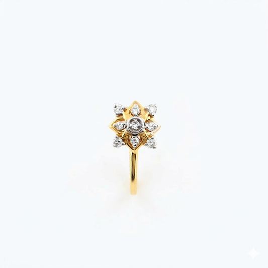 Floral Dust Diamond Gold Nose Pin