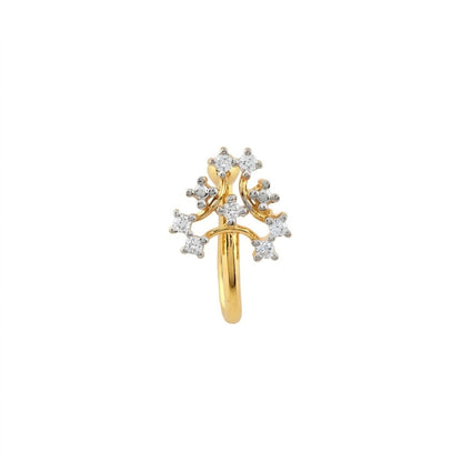 Tree Style Diamond Gold Nose Pin