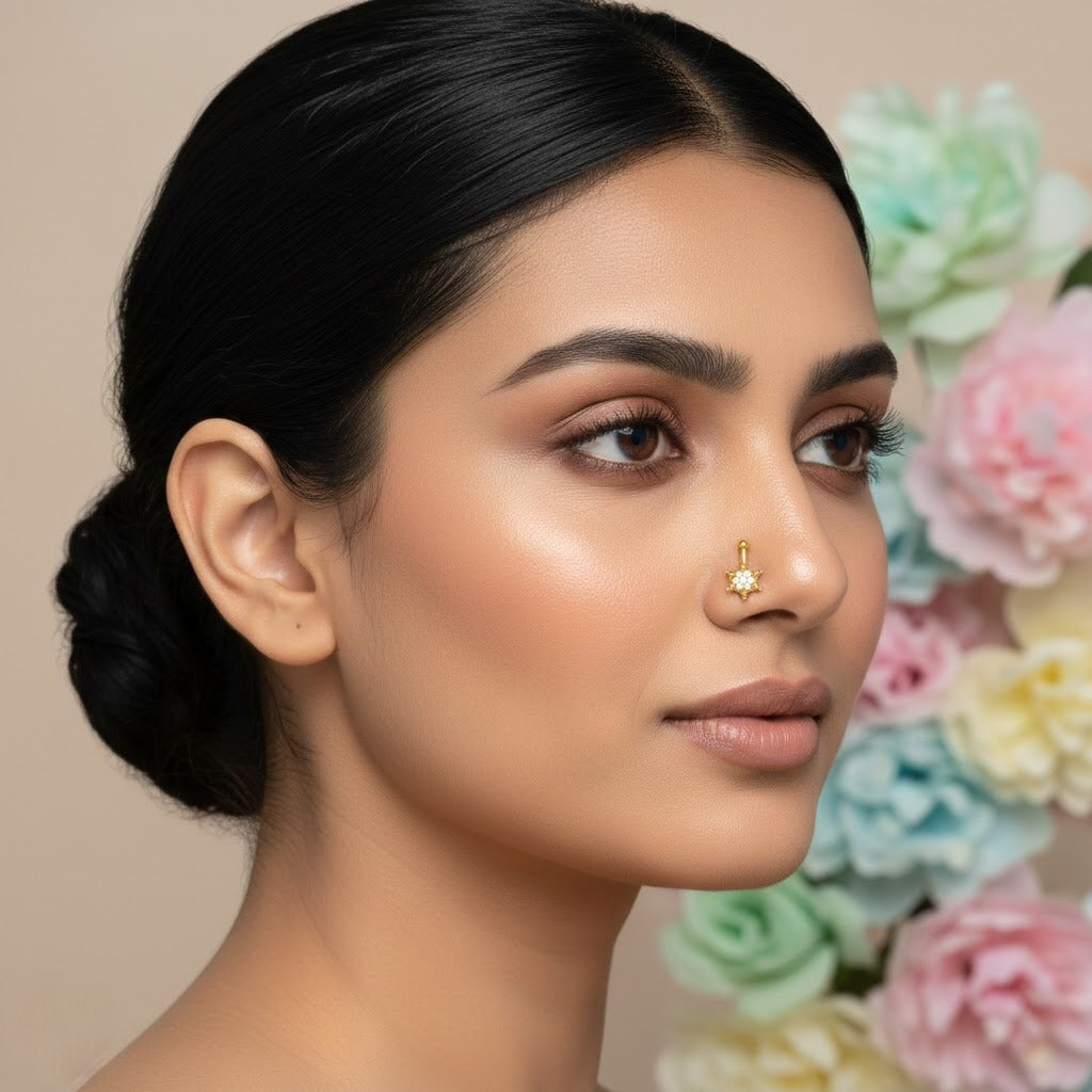 Snowflake Starburst Nose Pin