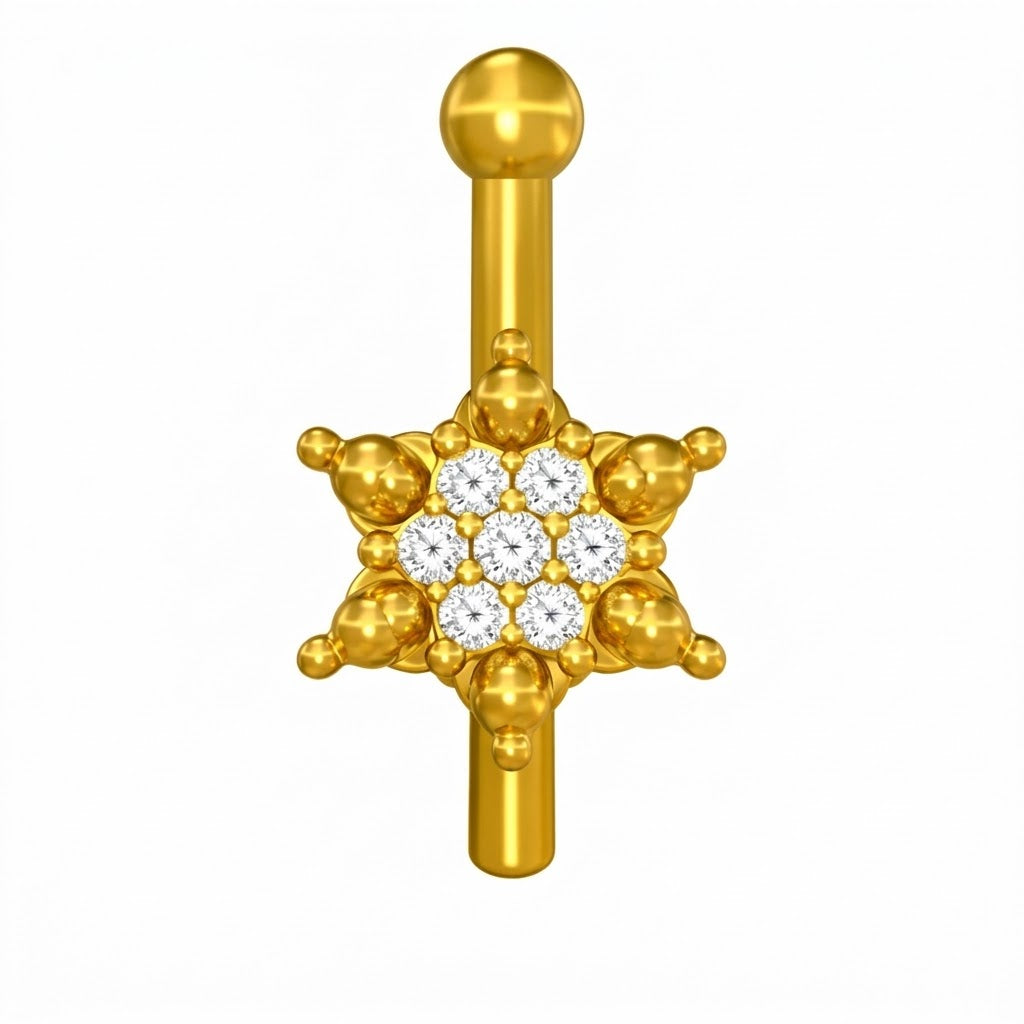 Snowflake Starburst Nose Pin