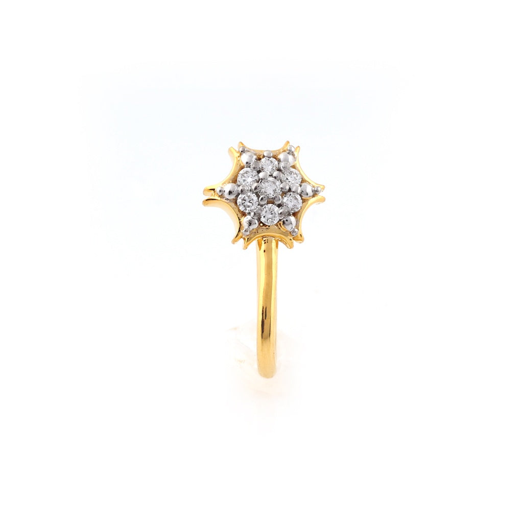 Floral Cluster Diamond Gold Nose Pin