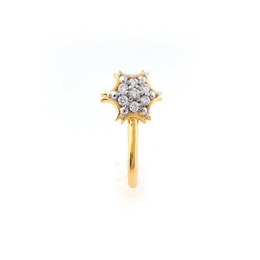 Floral Cluster Diamond Gold Nose Pin