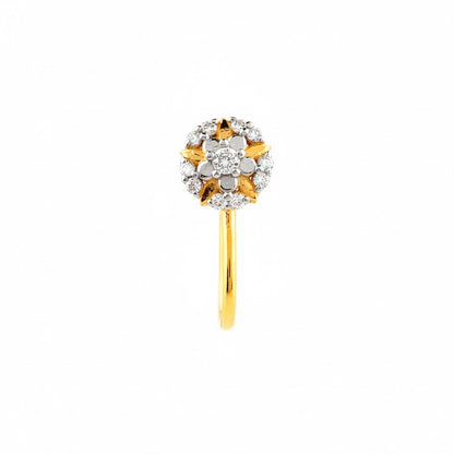 Royal Cluster Diamond Gold Nose Pin