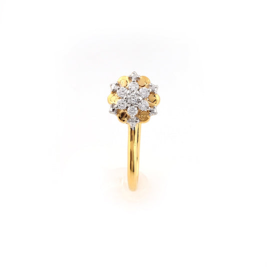 Radiant Blossom Cluster Finish Diamond Gold Nose Pin